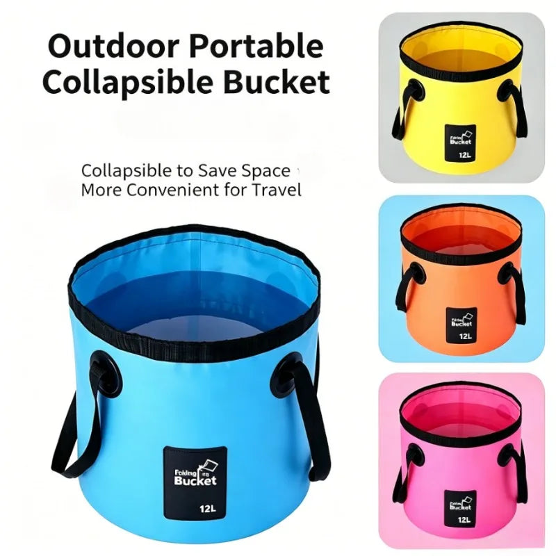 Portable Foldable Water Bucket Multifunctional Outdoor Camping Washing Bag Car Wash Bucket Collapsible Sink Qme