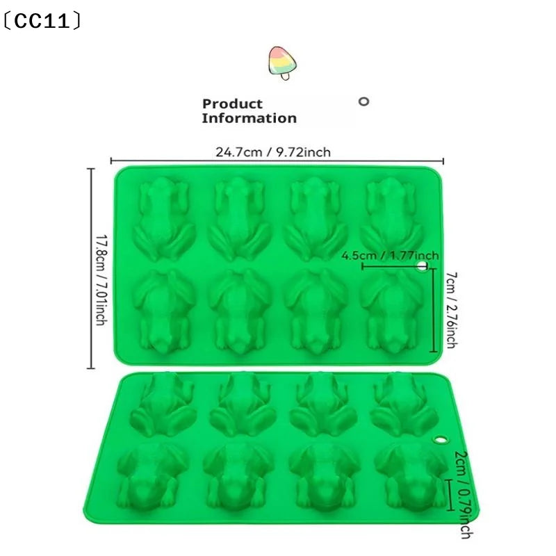 3D Frog Silicone Molds Fondant Candy Chocolate Mould Passover Jello Qme