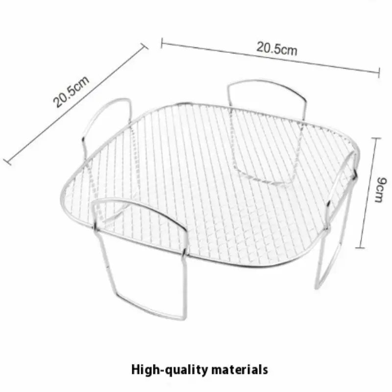 1Pc Air Fryer Grille Suitable For Air Fryers Oven Grill Stainless Steel Stackable Grill Kitchen Utensils Cook Multiple Foods. Qme