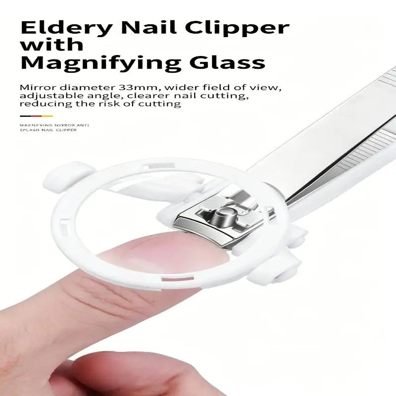 Portable Precision Nail Clipper Magnifying Glass Sharp Fingernail Qme