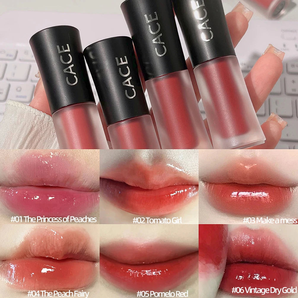Jelly Lip Gloss Long-Lasting Sexy Red Lip Glaze Colored Moisturizing Lipstick Mirror Water Lip Tint Korean Beauty Lips Makeup Qme
