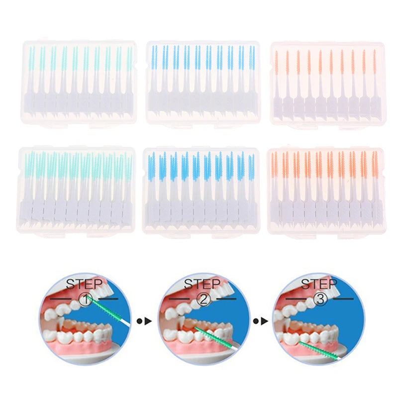 20 Between Teeth Oral Care Toothpick Interdental Brush Cleaning Qme