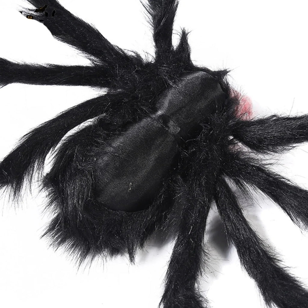 Realistic Skull Black Plush Spider Halloween Festival Horror Props Ceiling Party Haunted House Decorations Qme