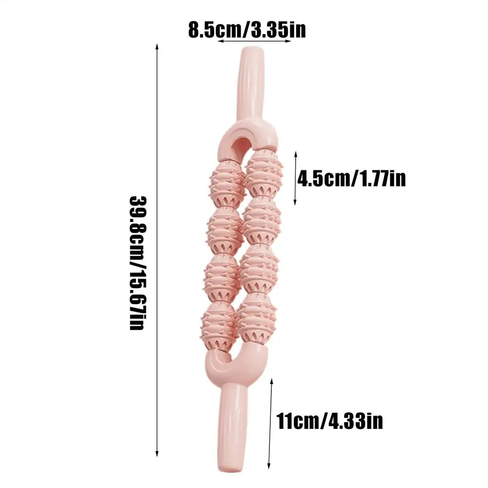 Massage Stick Deep Tissue Massage Roller Stick Non-Slip Massager for Body Neck Back Arms Cramps Tightness Daily Warm up Home Qme CN Pink