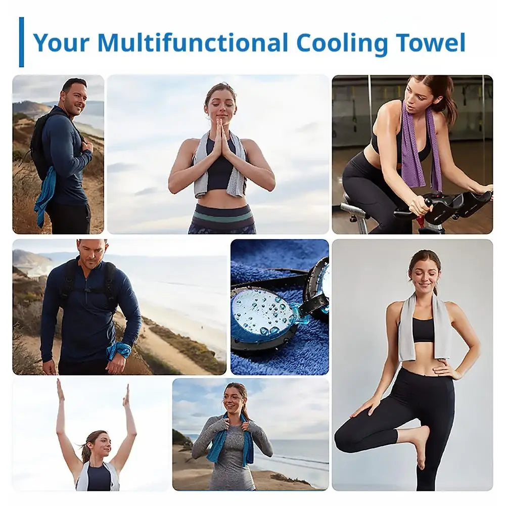 Ice Cool Neck Towel Cooling Soft Breathable Polyester Fabric Yoga Qme
