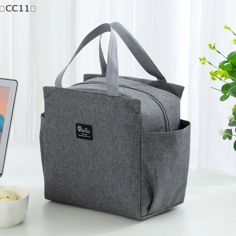 CC11Large Capacity Cooler Bag Oxford Portable Zipper Thermal Lunch Qme