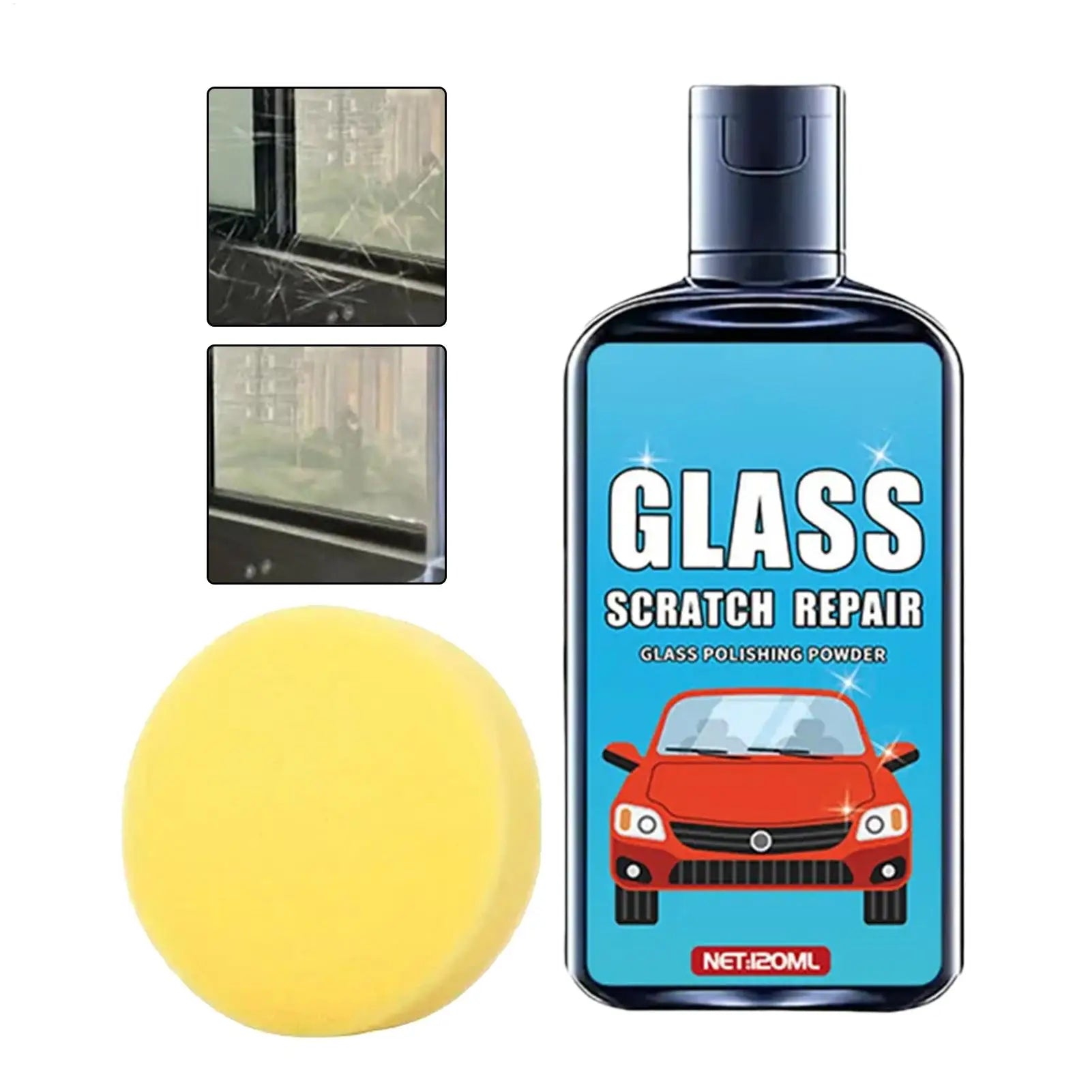 NEW Window Scratch Remover 120ml Window Scratch Repair With Sponge Auto Glass Polishing Liquid For Detailing Automotive Garage Qme