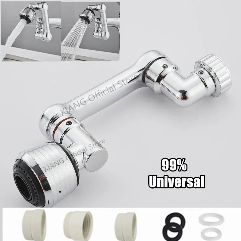 99% Universal 1080° Rotary Extender Faucet Splash Head Aerator Plastic for Kitchen Washbasin Tap Bubbler Nozzle Robotic Arm Qme 1080 Dual Mode 1