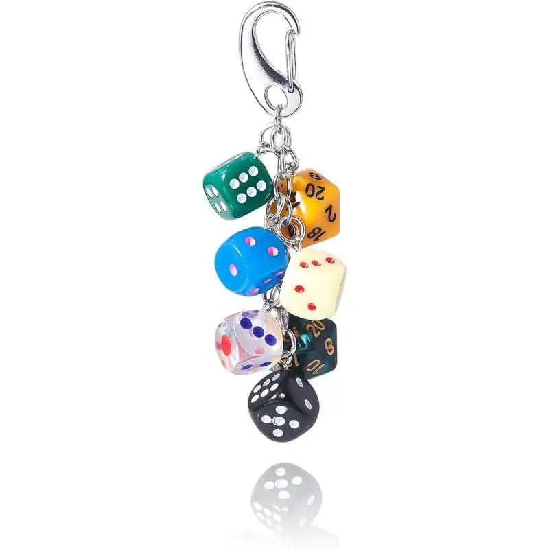 No.8 Billiard Lucky Keychain Punk Hiphop Black Dice Starburst Pendant Y2K Cool Accessory for Daily Wear Birthday Gifts Qme