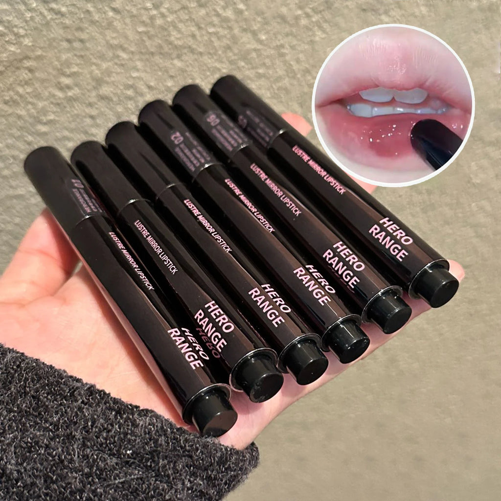 HERORANGE Push-button Mirror Lipstick Moisturizing Long-lasting Lip Qme