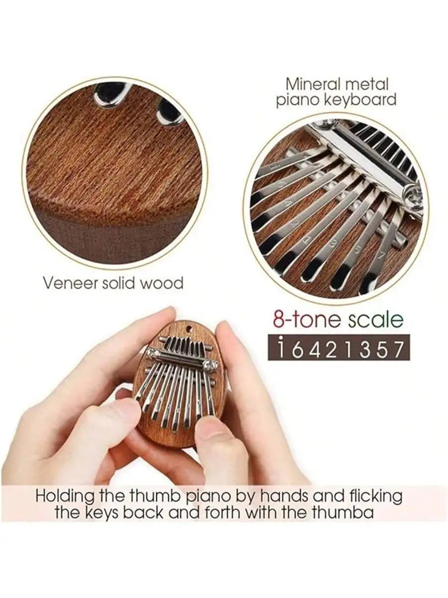 8 Key Kalimba Exquisite Finger Thumb Piano Marimba Musical Good Qme
