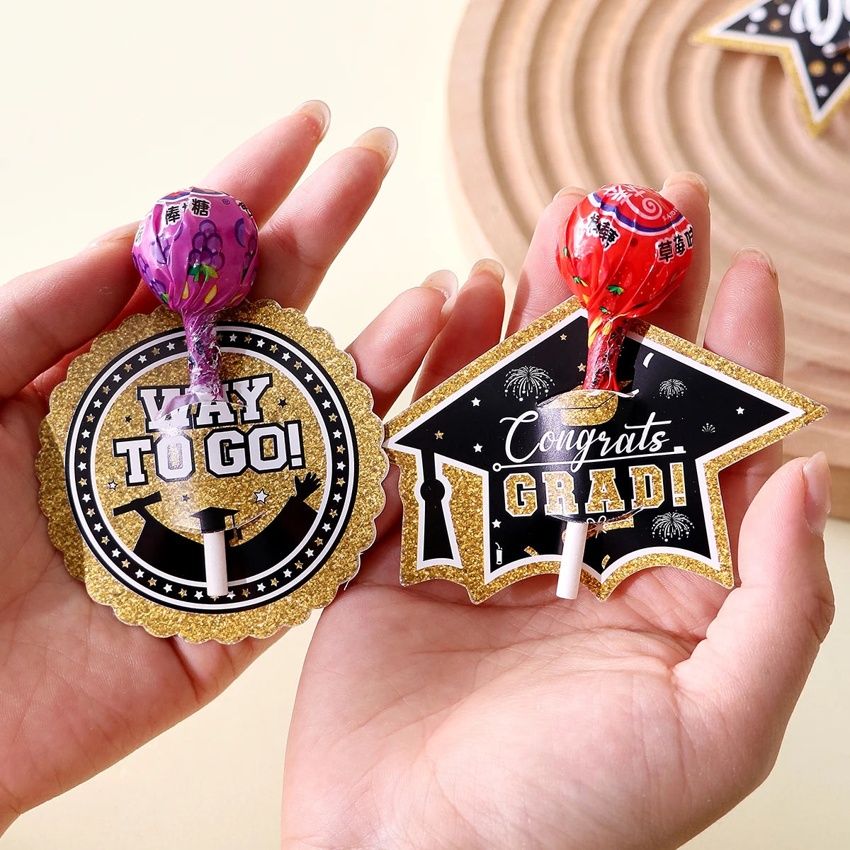 30Pcs 6 Styles Black Red Purple Graduation Season Sugar Decorative Cards Cute Creative Little Greeting Cards Qme