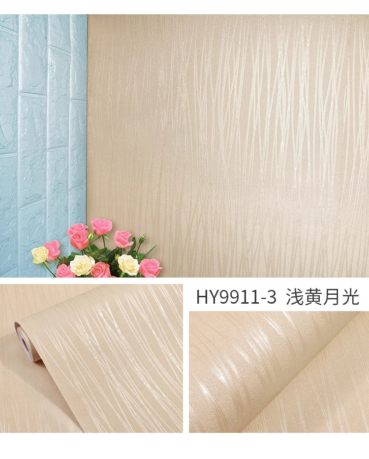 3D DIY Solid Vinyl Self-adhesive Wallpaper Walls Rolls Contact Paper Qme huang yg 10mx45cm