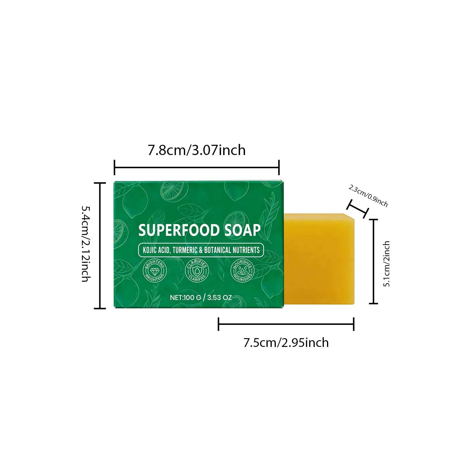 Natural Turmeric Soap for Face & Body Cleanser Handmade Superfood Soap Bar Moisturizing Brightening Skin Exfoliating Face Wash Qme