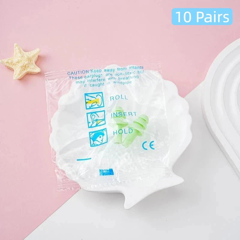 Soft Foam Earplugs 38dB Noise Cancelling 10 Pairs Multicolor