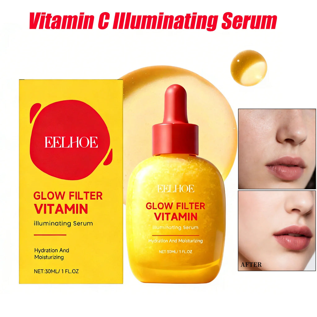Vitamin C Illuminating Serum Brightening & Hydrating Facial Serum Even Skin Tone Soothes Dryness Daily Skincare Glowing Essence Qme