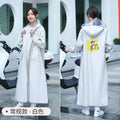 Full body rain proof high - grade single person raincoat for electric vehicles and motorcycles, fashionable raincoat Qme White- Regular M