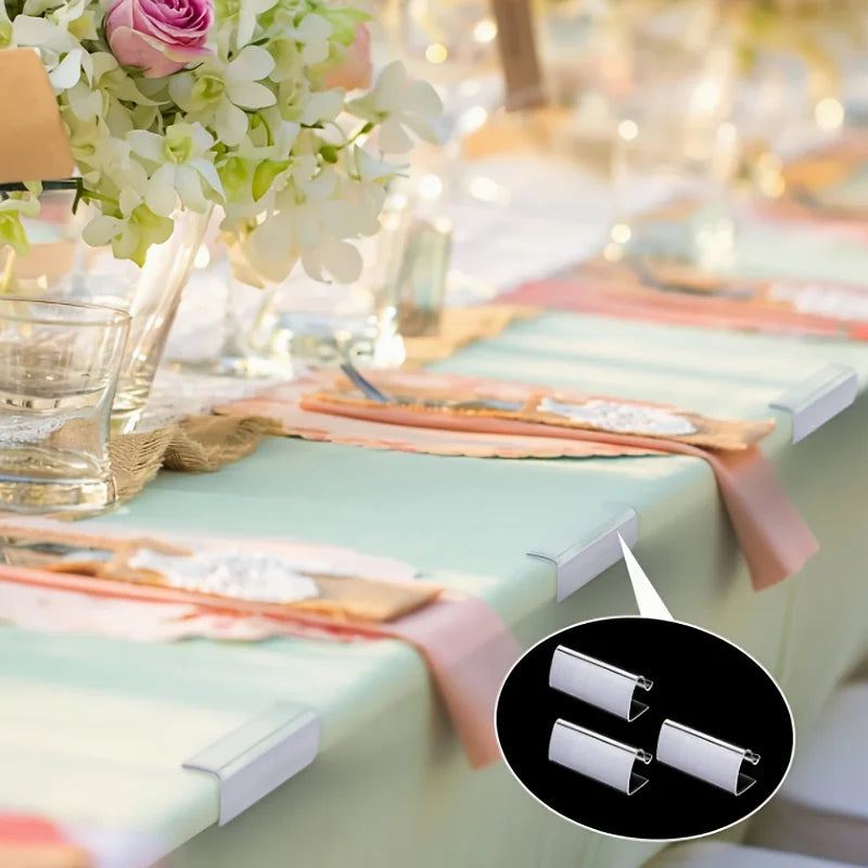 12PCSTable skirt clip,Transparent tablecloth clip,Skirt clip,Suitable for indoor and outdoor activities、Wedding、Meeting、Party Qme
