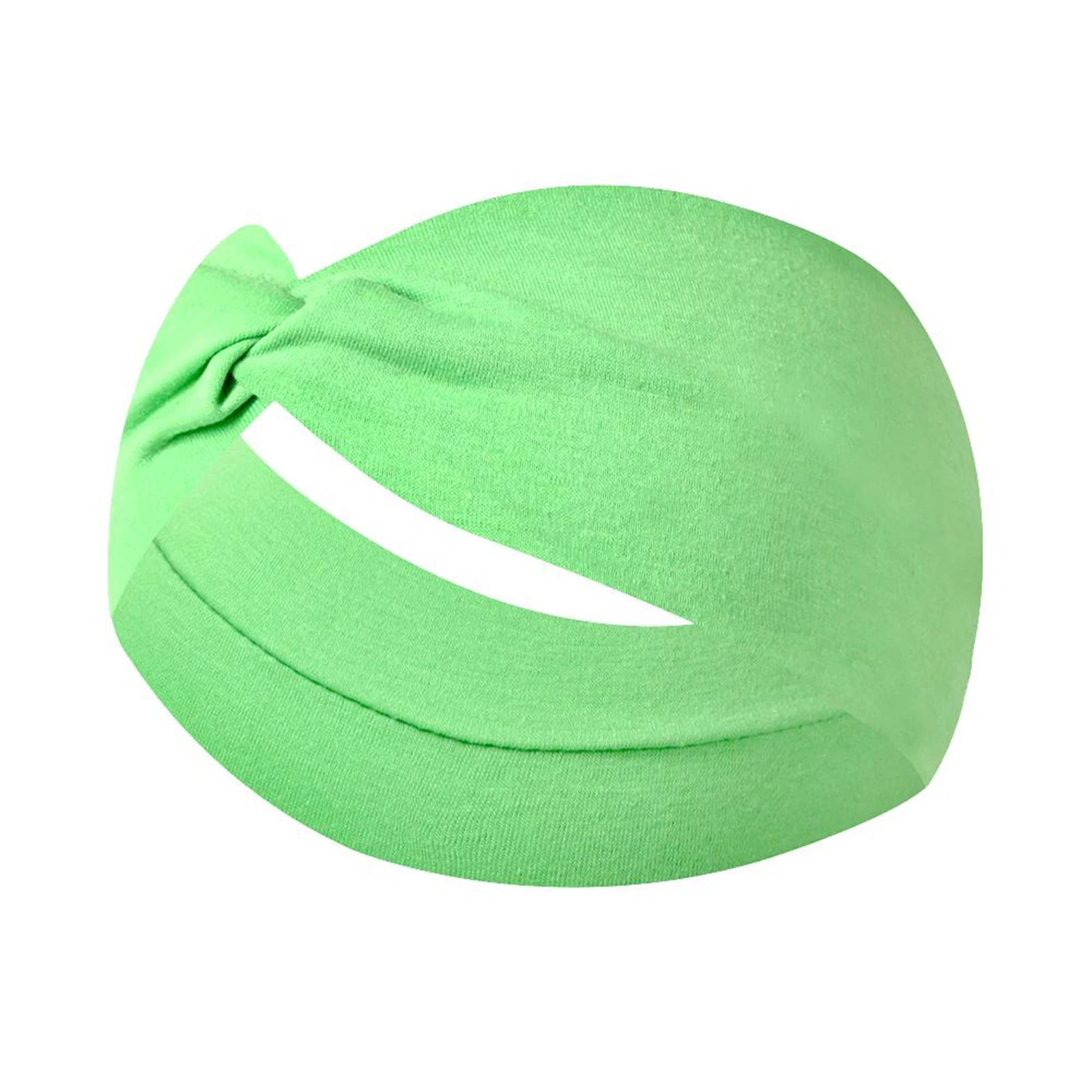 Unisex High Elastic Running Fitness Headband for Sports Yoga Solid Sweatproof Elastic Cotton Headscarf Wash Face Shower Supplies Qme Fluorescent Green