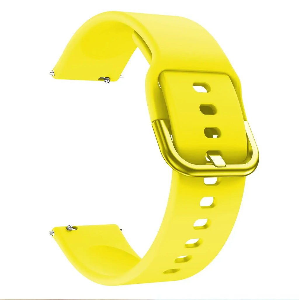 Watchband Silicone For Samsung Galaxy watch 3 45mm 41mm 42mm 46mm Strap Sport Smart Wristbands Bracelet 20mm 22mm Watchstrap Qme YELLOW 20mm width strap