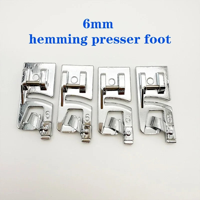 Multi-Function Sewing Machine Presser Foot, Household 6mm Presser Foot Hemmer Foot Set Hemmer Foot Qme