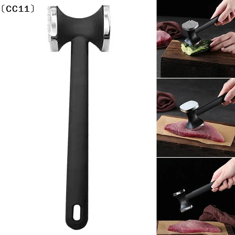 Heavy-duty Kitchen Meat Mallet Rubber Handle Alloy Hammer Head Easy Qme