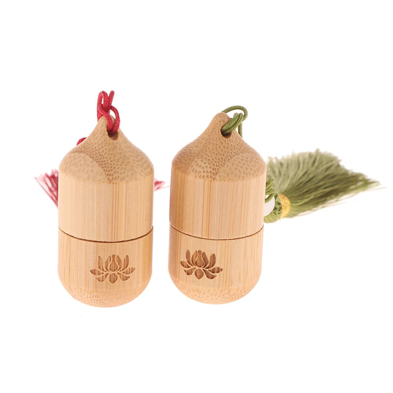 Essential Oil Pendant Bamboo Roller Empty Bottle Skincare Containers Qme
