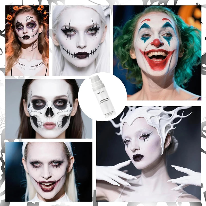 White Liquid Foundation Full Coverage Heavy Duty Creamy Formula Goth Qme