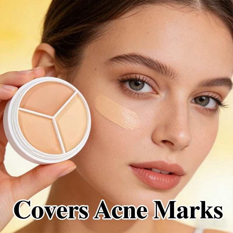 Three Concealer Durable Waterproof Covering Pockmarks Natural Matte Qme