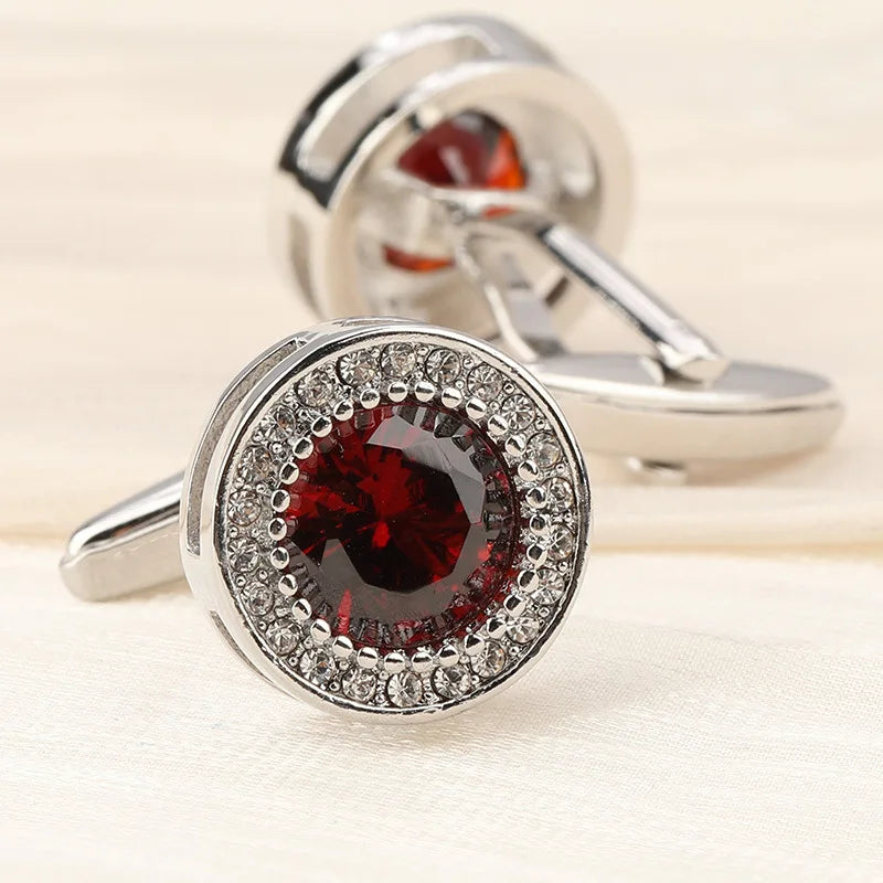 Men's Crystal Cufflinks Wedding Elegant Business Formal Dress Shirt Qme rt-3 Size fits all