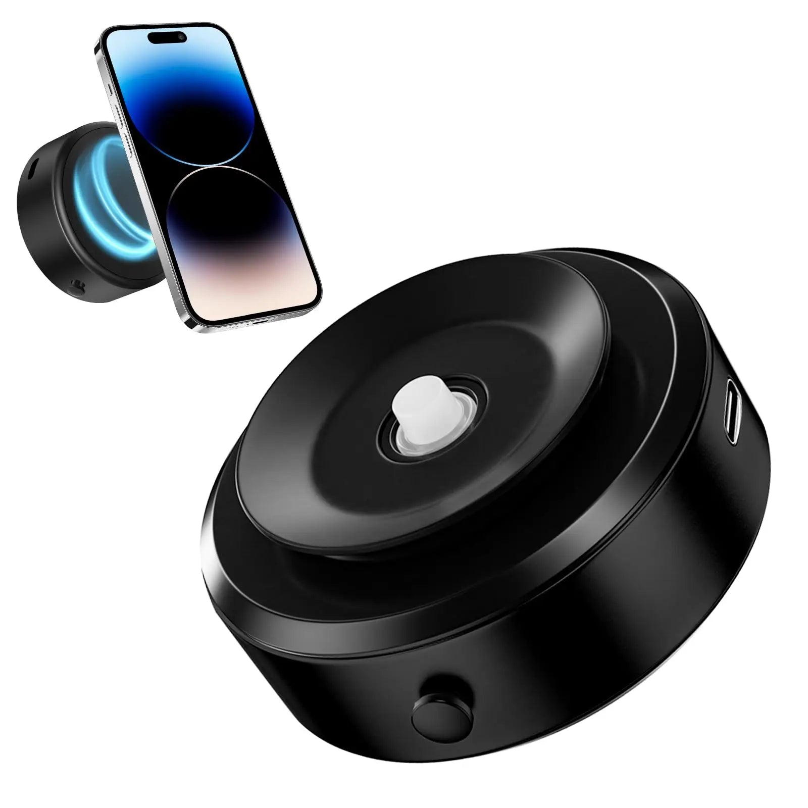 Magnetic Mobile Phone Holder, 360°Rotation Magnetic Car Cell Phone Holder, Air Suction Magnetic Car Phone Holder Qme black