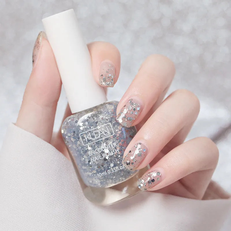 10ml Water-based Nail Polish Long Lasting Tearable Quick Dry No Bake Semi-permanent Varnish DIY Fashion Manicure 40 Color Qme 16