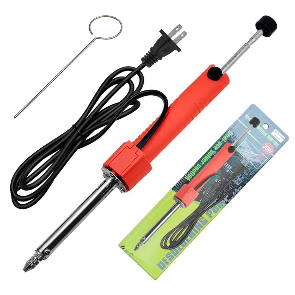 30W Electric Heating Desoldering Pumps Tin Suction Removal Device Qme 110V US PLUG
