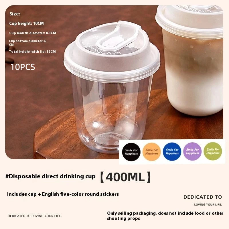 Transparent Coffee Cups Lids U-shaped Disposable Drink Milk Tea Qme A4