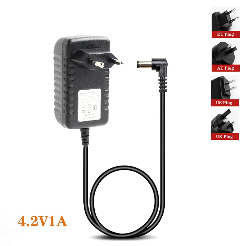 4.2V 8.4V 12.6V 16.8V 21V 25.2V 29.4V 1A 2A 3A 18650 Lithium Battery Charger for Lithium Battery Pack 90 Degree Elbow Qme 4.2V1A UK PLUG