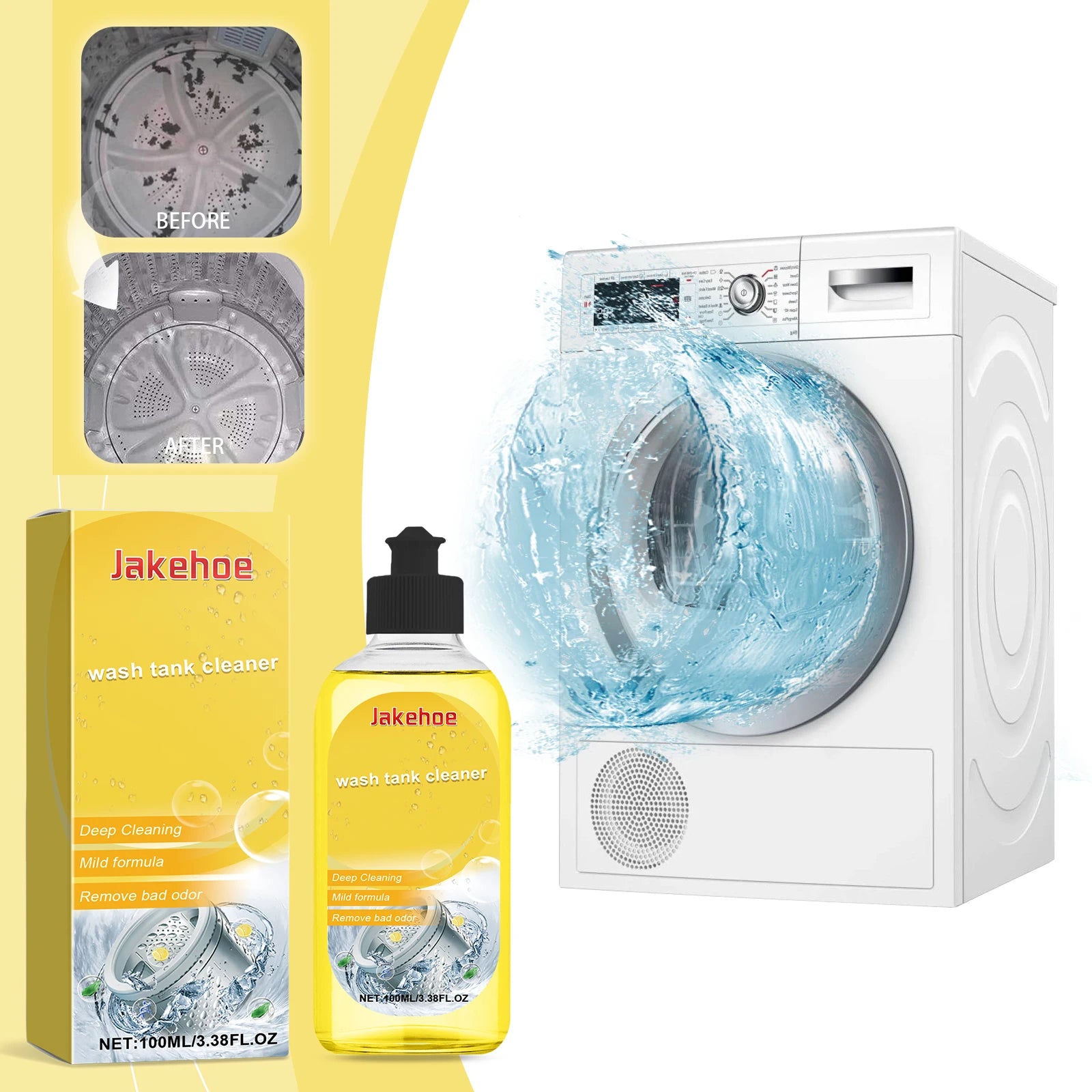 Washing Machine Cleaner Eco-Friendly Deep Cleaning Liquid Washer Cleaner Deodorizer Detergent Washing Machine Cleaning Liquid Qme