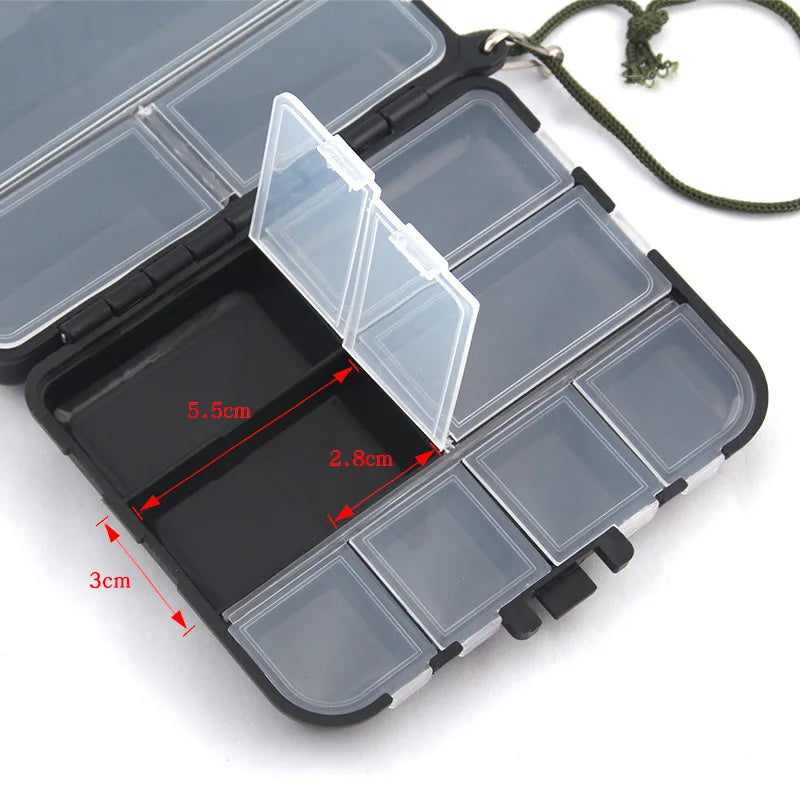 Mini Fishing Tackle Box Storage Case Hooks Spoons Bait Portable Qme
