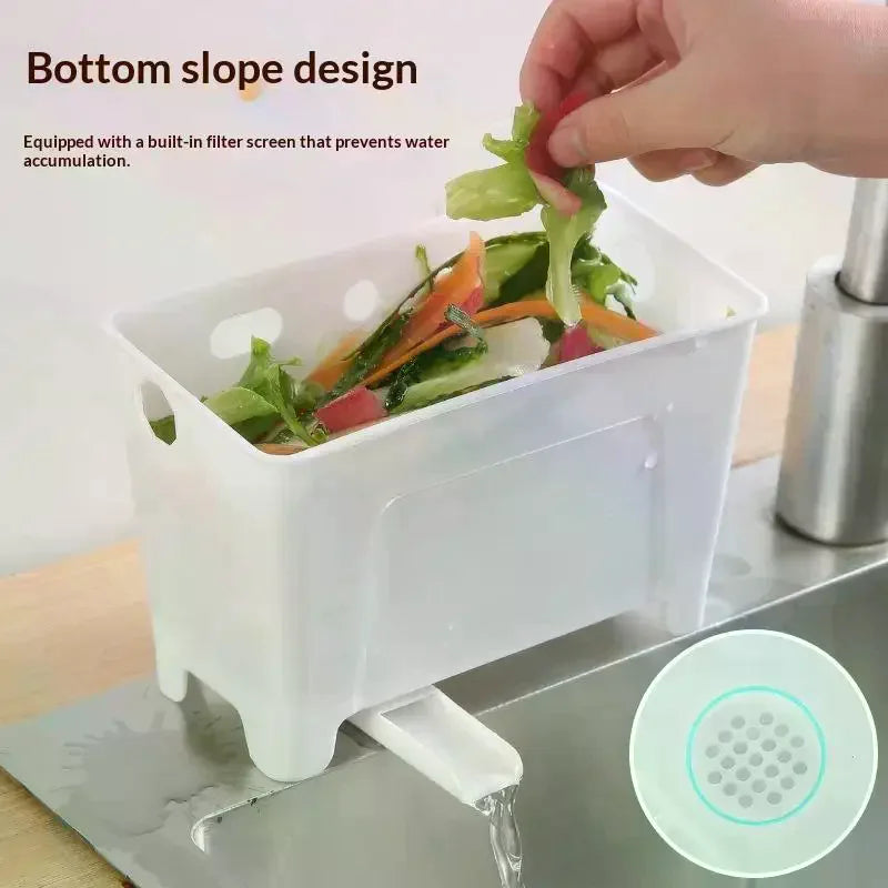 Table Top Trash Can Mini Home Kitchen Waste Storage Box Sink Drain Basket Dry Wet Separation Filtration Magical Qme