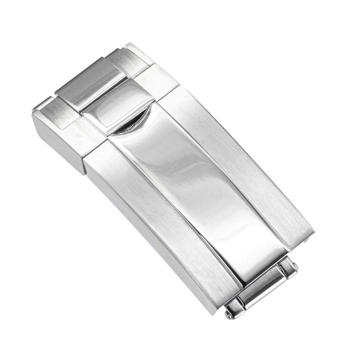 16 18mm Stainless Steel Buckle Watch Band Glidelock Clasp Fine-tuning Pull Button Buckle Silver Folding Safety Clasp Accessories Qme Silver 16mm