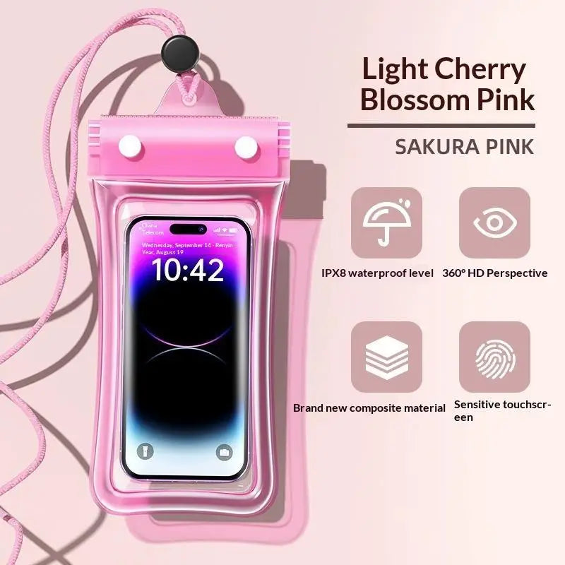 Waterproof Phone Bag Pouch Case Swimming Diving Clear Armband Qme Pink