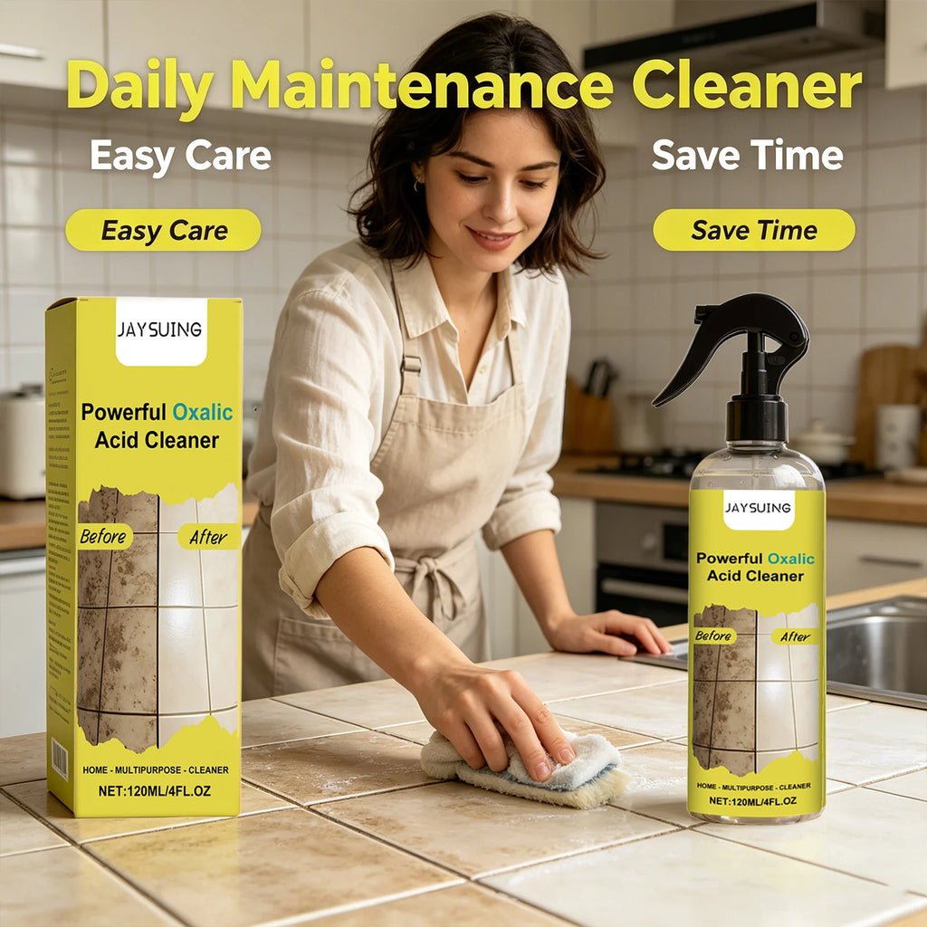 Jaysuing Powerful Oxalic Acid Cleaning Spray Remove Limescale & Stain Reduce Sediment Easy to Use Multi-purpose Bathroom Cleaner Qme