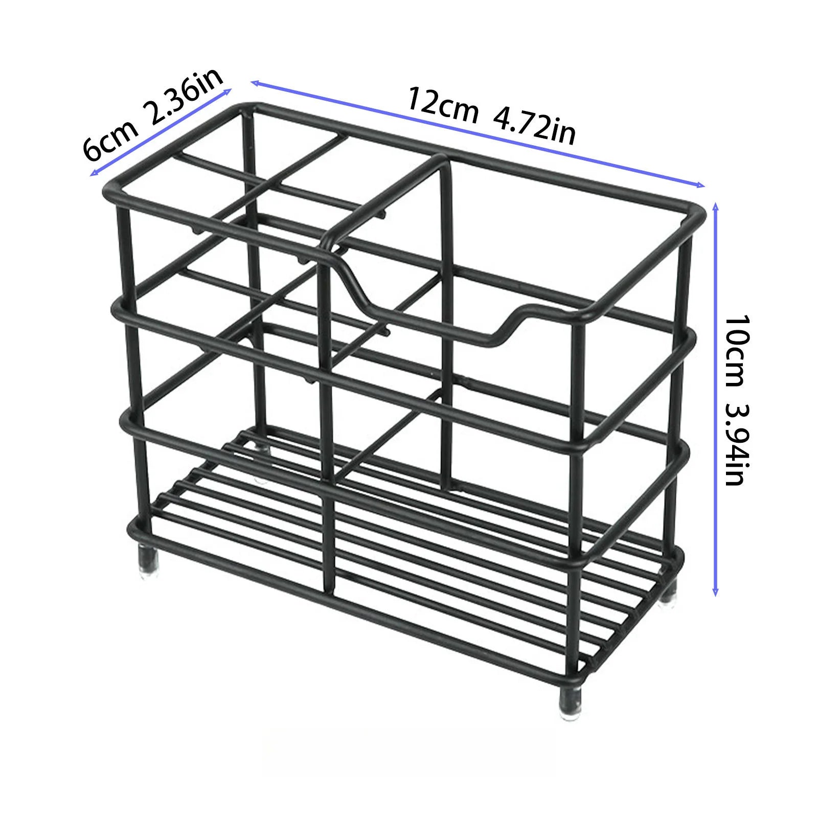 Freestanding Stainless Steel Toothbrush Toothpaste Holder Space Saving Bathroom Storage Rack For Household Washroom Countertop Qme Black 1PCS