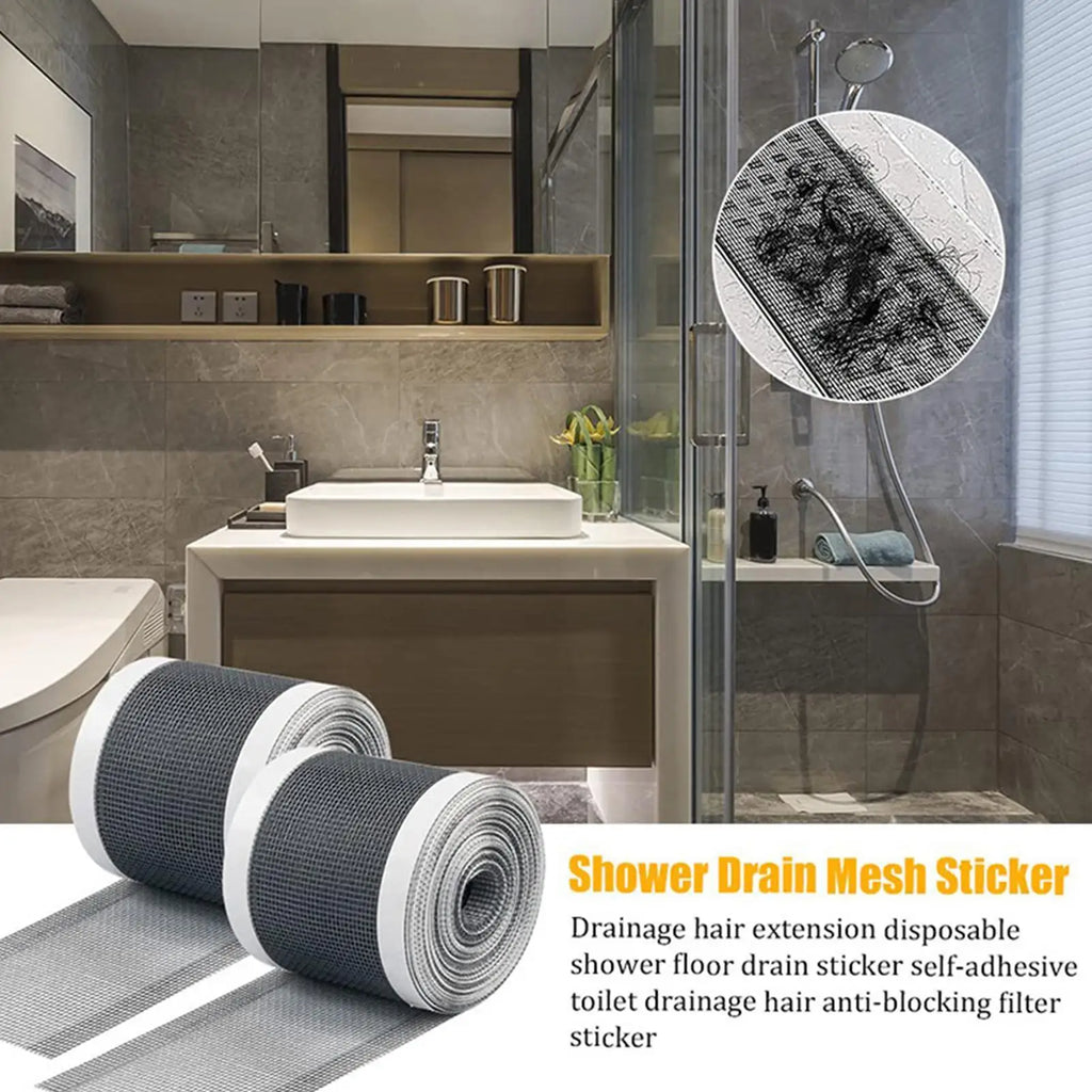 Tub Drain Hair Catcher Cuttable Mesh Cover Stickers Screen Home Qme