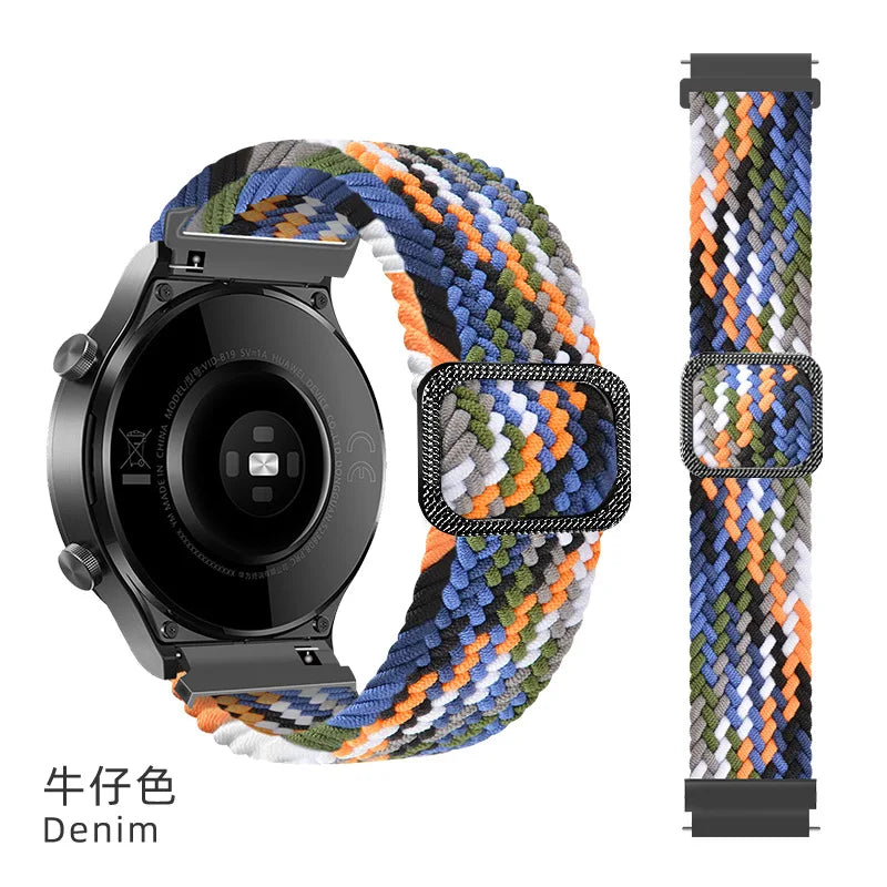 Elastic Nylon Braided Watch Band Adjustable Strap Samsung Galaxy 3