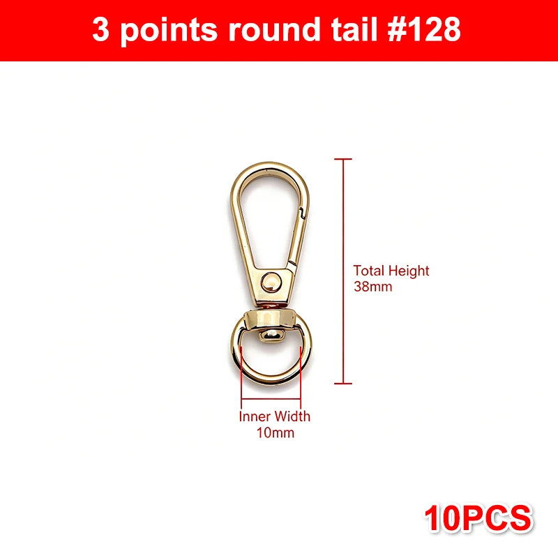 10Pcs Zinc Alloy Swivel Snap Hooks: Heavy Duty Rust-Proof DIY Connectors for Bag Making, Keychains, Lanyards & Crafting Needs Qme 1 Gold