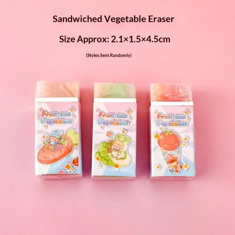 Back School Supplies Cute Fruit Jelly Erasers Fun Animal Shaped Qme A6