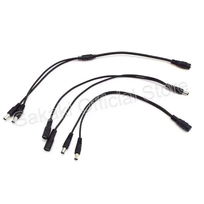 4PCS 5.5x2.1mm DC 1 to 2 Splitter Cable 5521 Y-shaped 3-way Female to Male 1 to 3/4/5/6/7 Adapter Qme