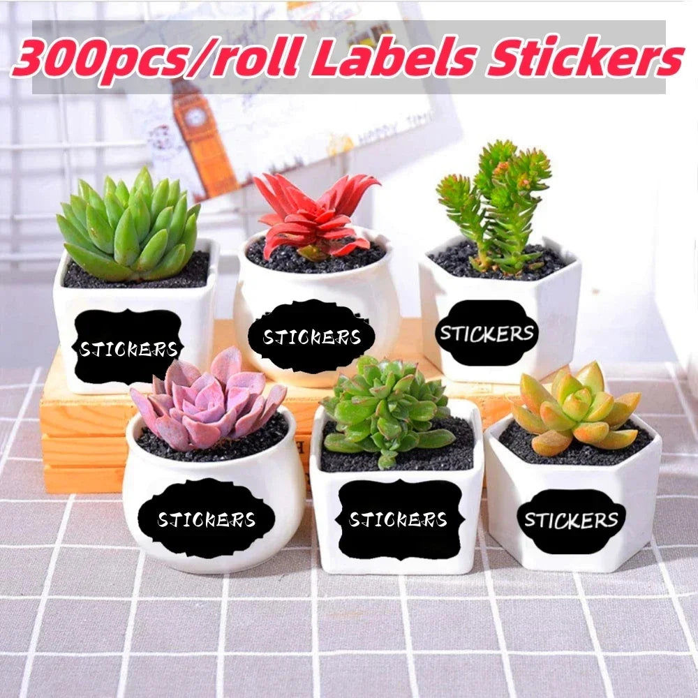 300pcs/roll Labels Stickers Removable Waterproof Blackboard Sticker Kitchen Spice Bottles Label Product Gift Box Packaging Label Qme