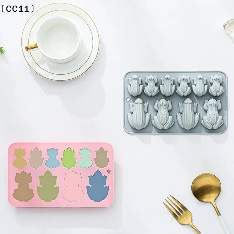 Silicone Frog Molds 10-Cavity 3D Animal Shape 7 13 X 4 37 Inches Qme