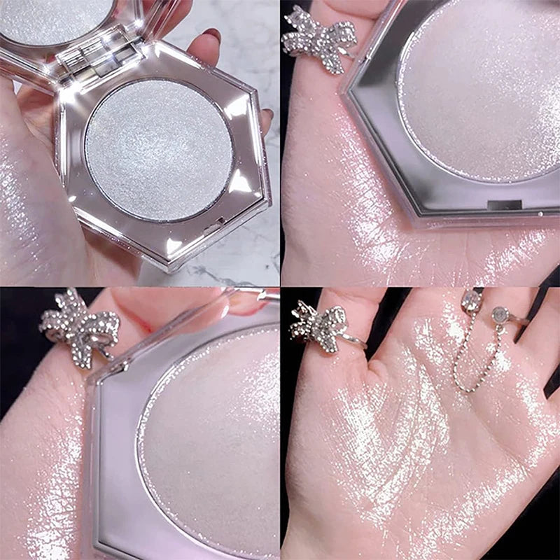 Highlighter Makeup Palette Glitter Face Body Cheek Diamond Shimmer Qme